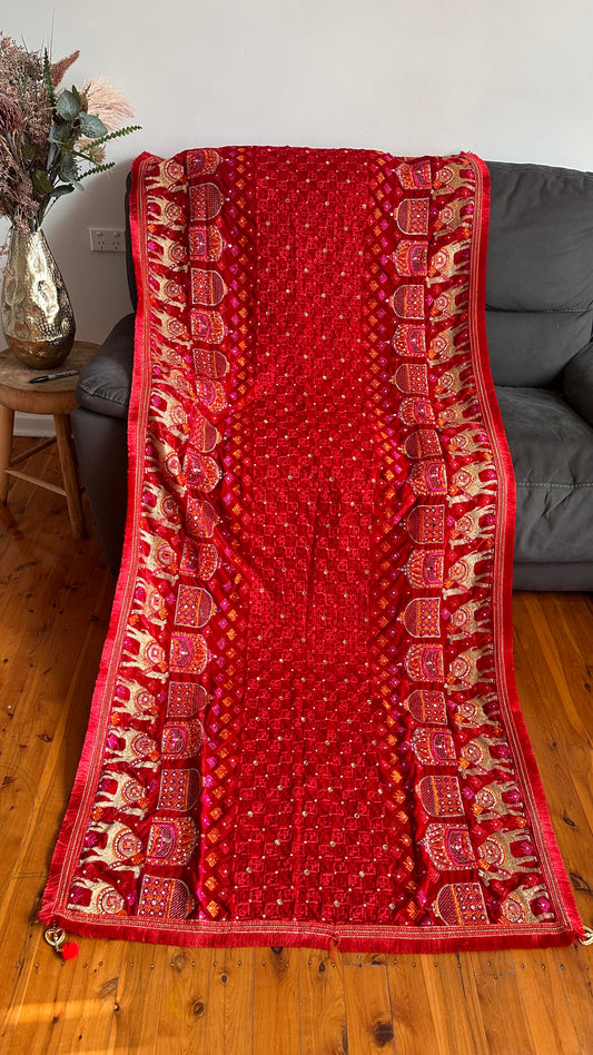 Velvet phulkari shawl dupatta