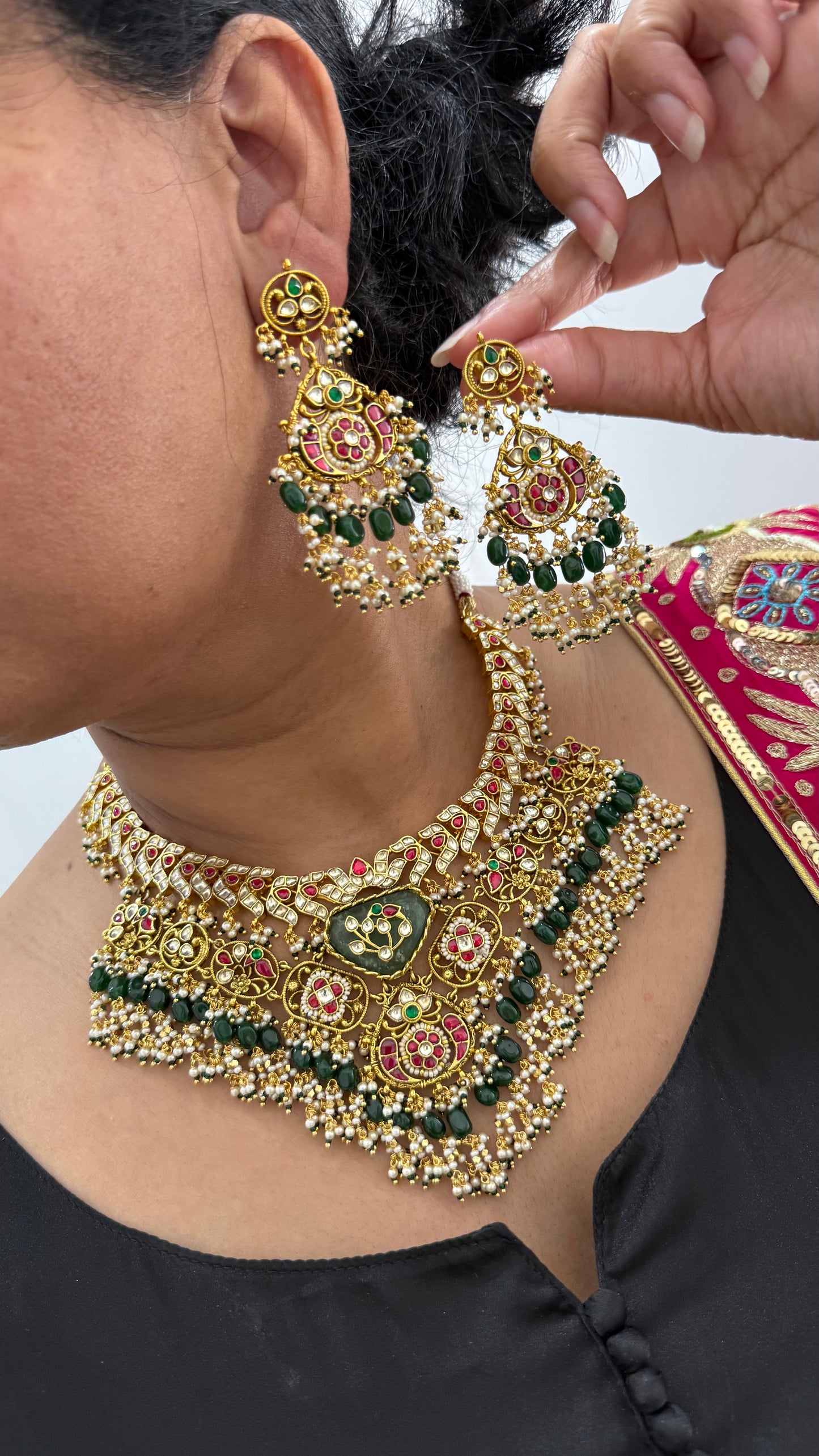heritage jewellery gold plated necklace bridal sandookh collection