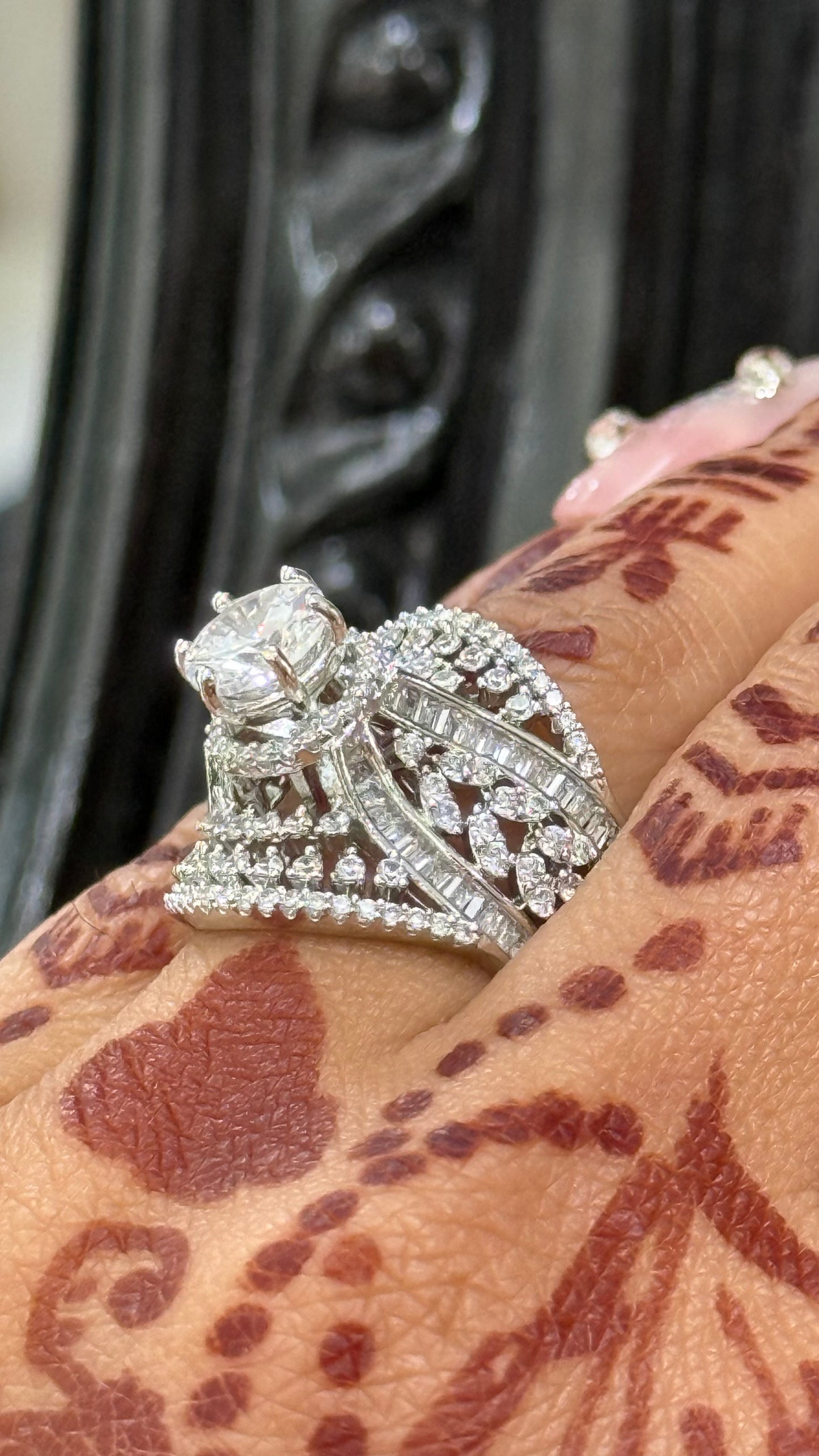 American Diamond Adjustable Ring – Real Gold & Diamond Look Design no 52