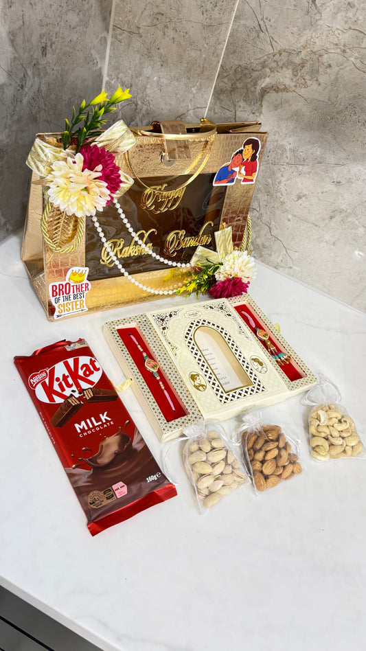 Premium Rakhi Gift Hamper Bhai Bhabi Combo