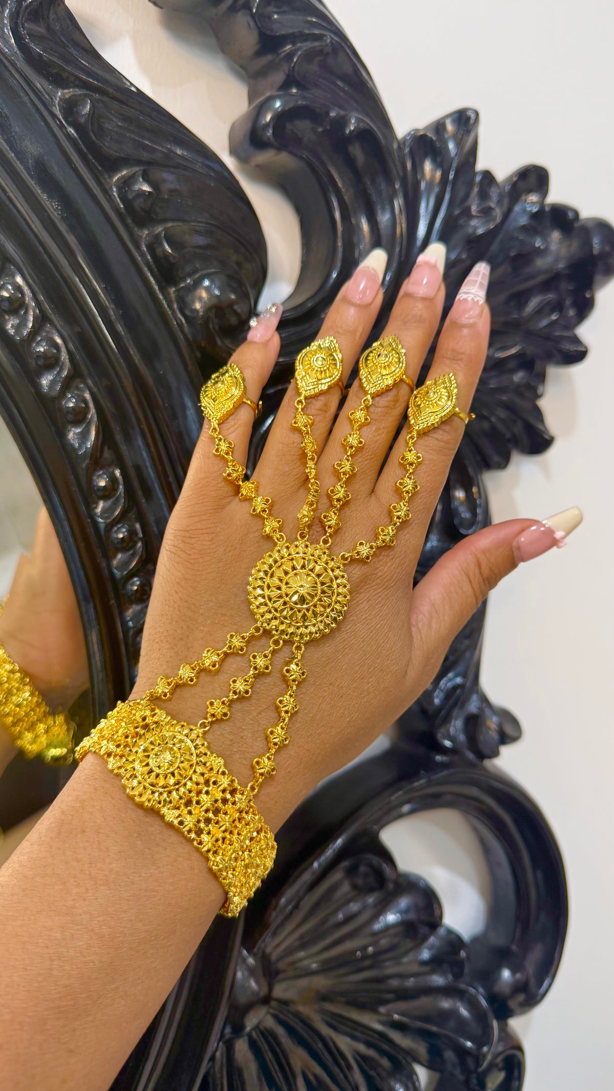 Gold Plated Bridal Hath Panja Hathphool Sandookh Collection