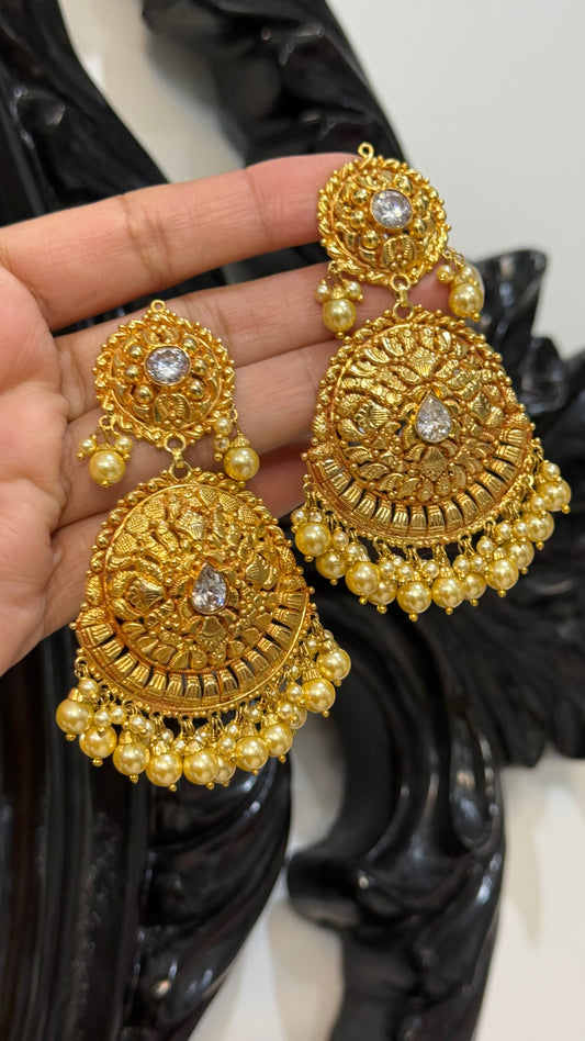 gold plated earrings sandookh collection