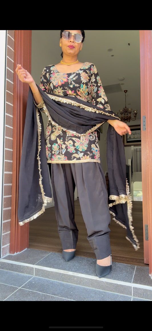 black Farshi salwar suit