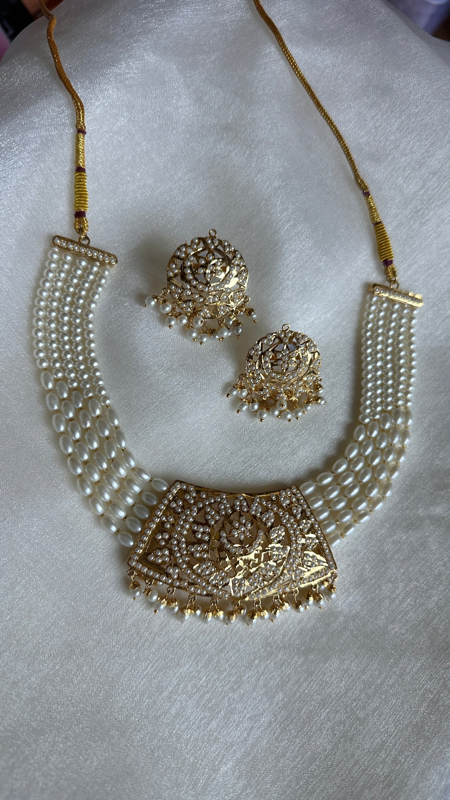 Real jadau gold plated necklace