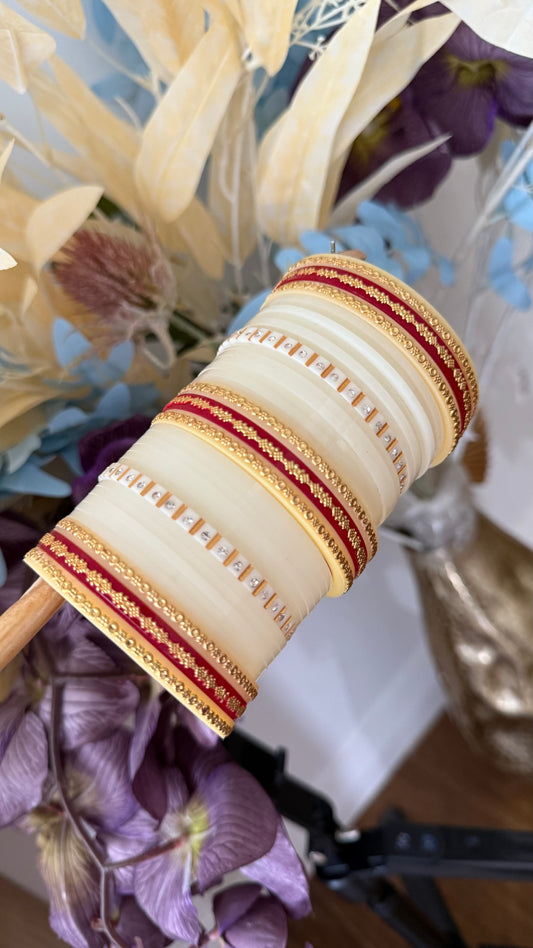 Premium Bridal Choora ivory (off white)