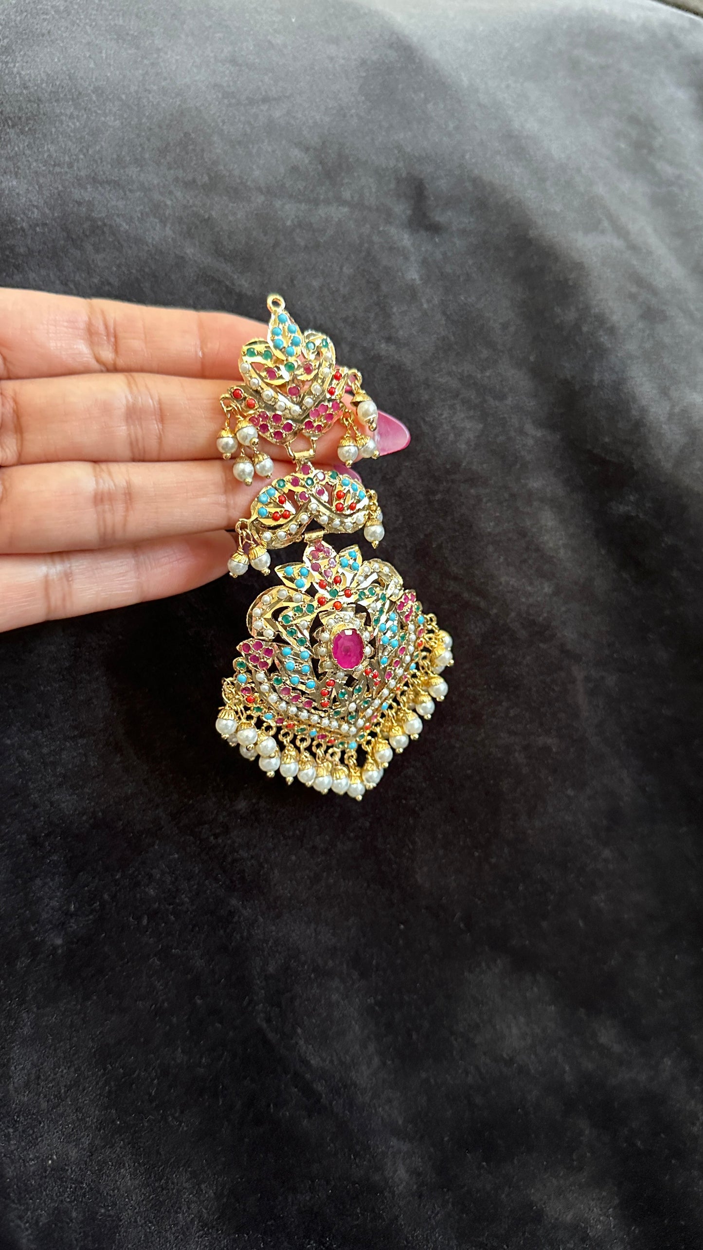 Real jadau oversized earrings