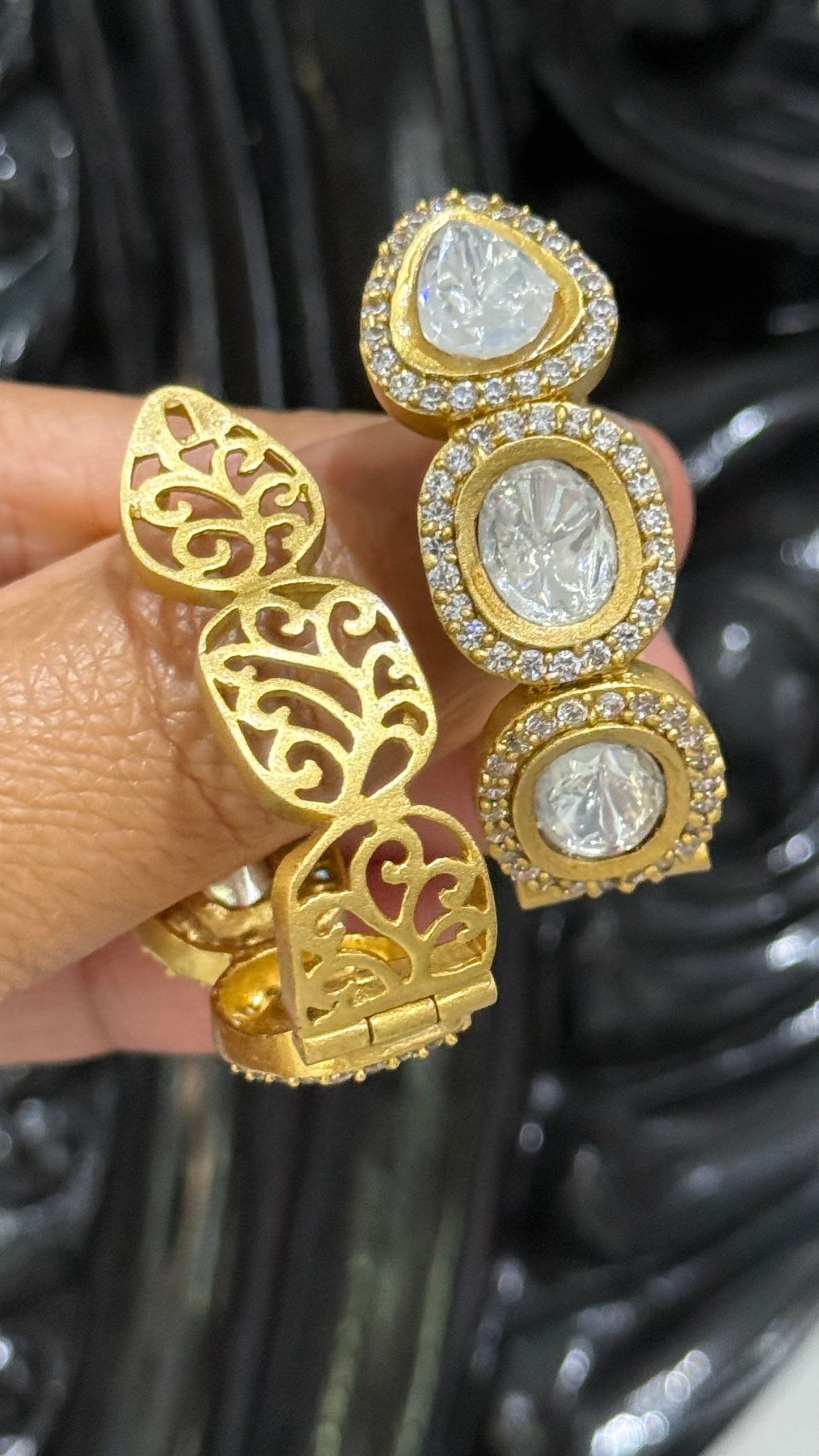 Gold plated walia moissanite kundan