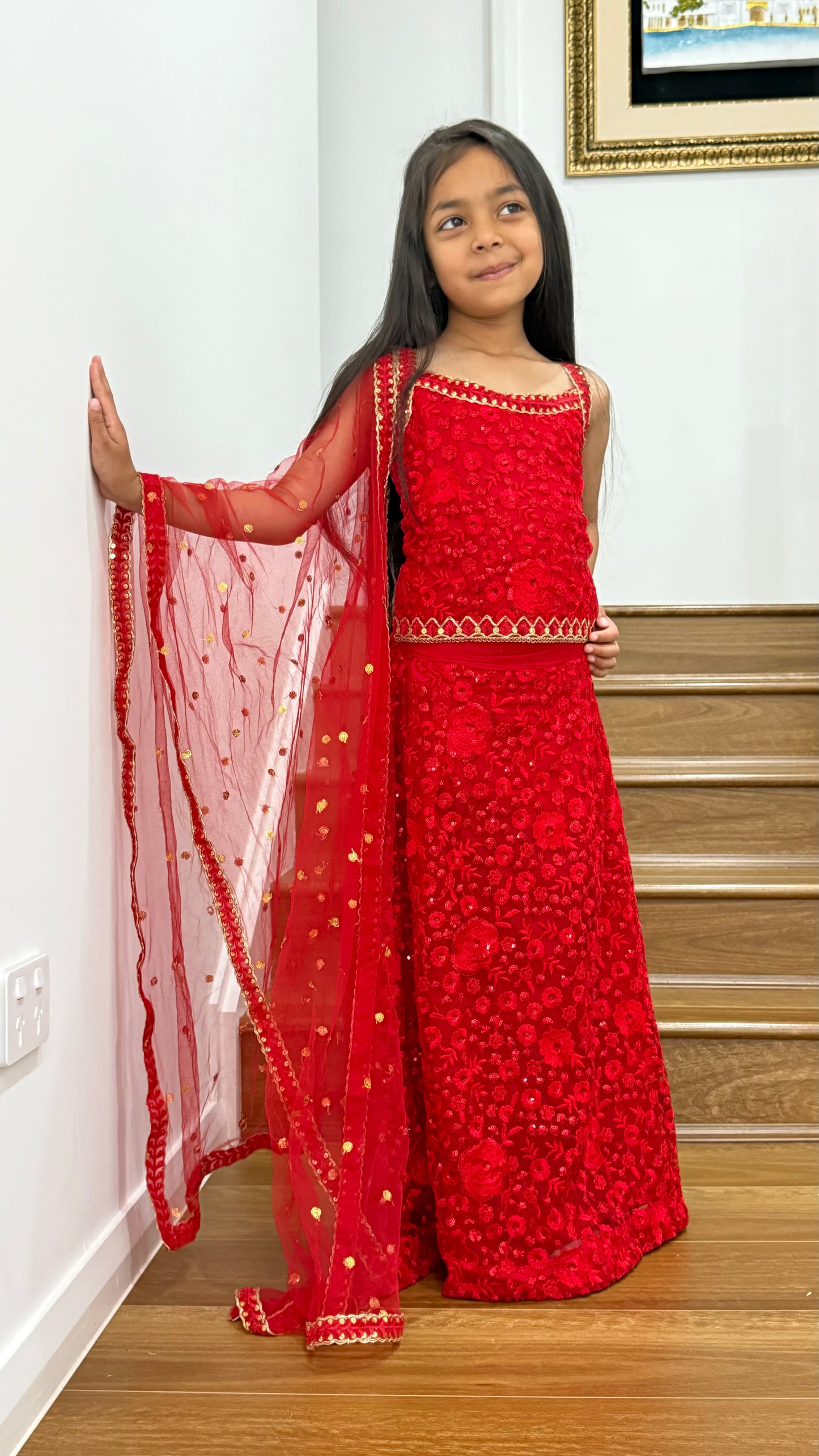 Kids Lehenga Choli red