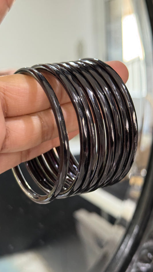 Glass Bangles for Karvachauth black
