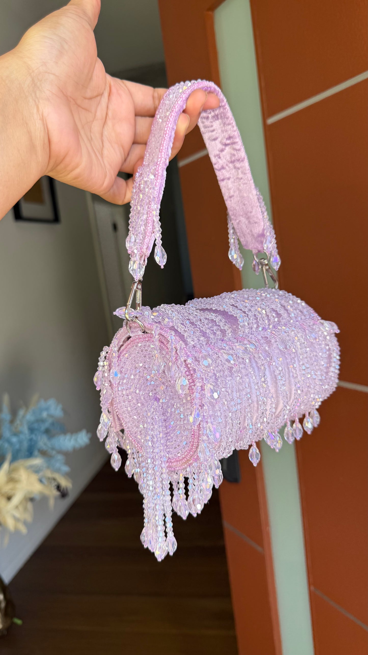 Designer Party Handbags evening clutch Lavender light purple shade