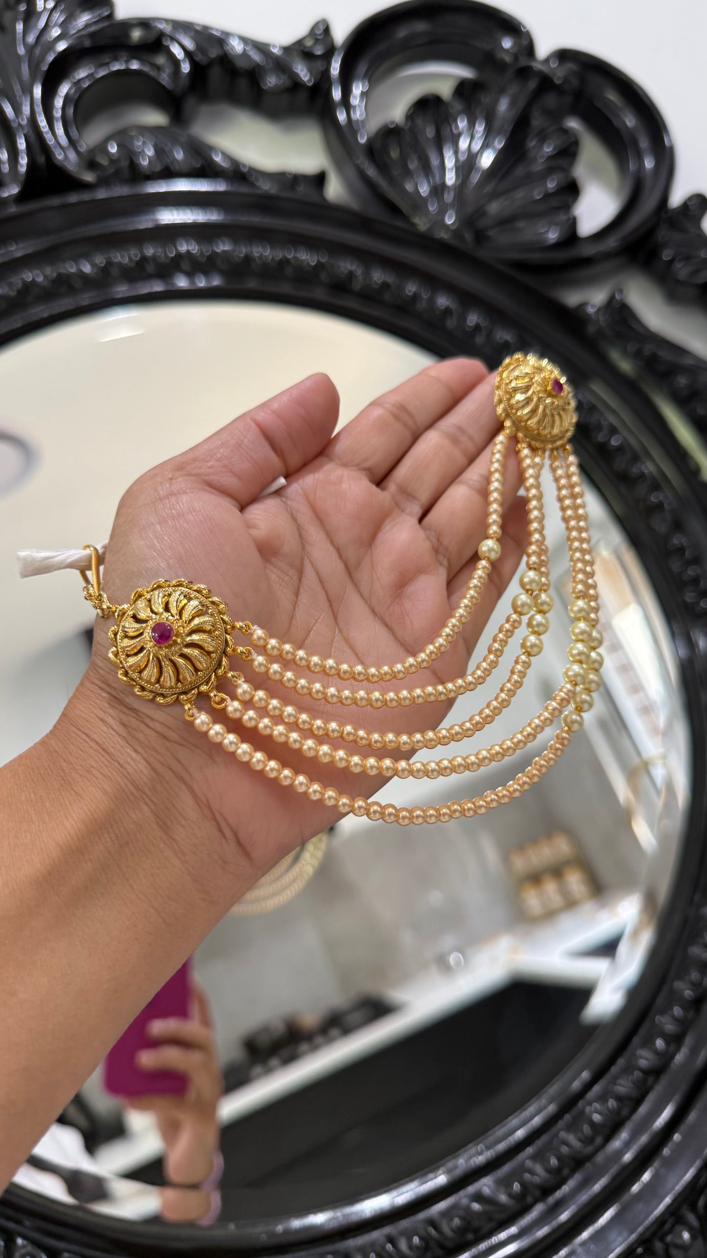 Gold plated studs with attached sahare  Sandookh collection