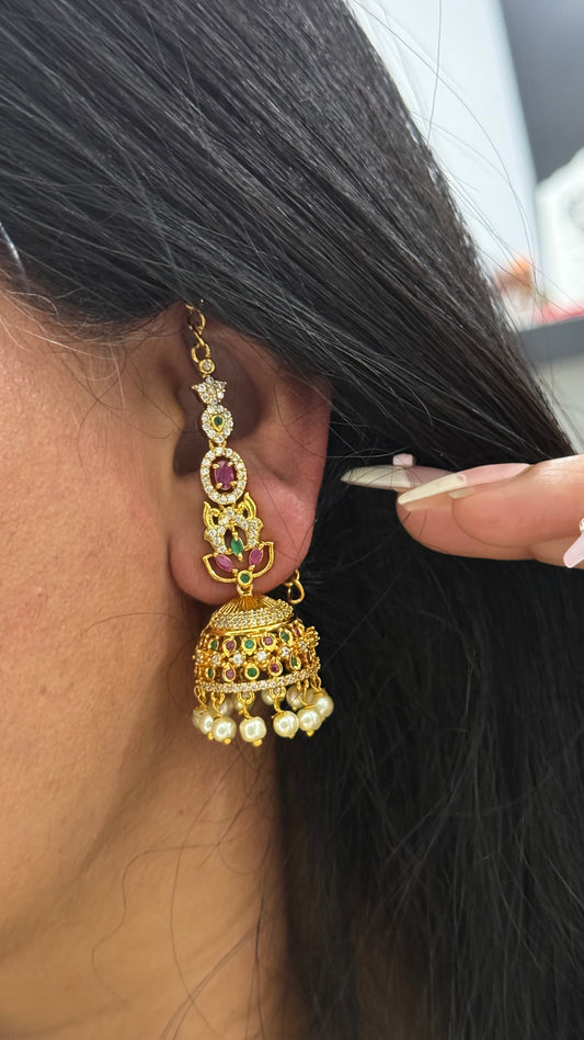 Jadau jhumki Earrings Available Australia Shop Online sahare attached