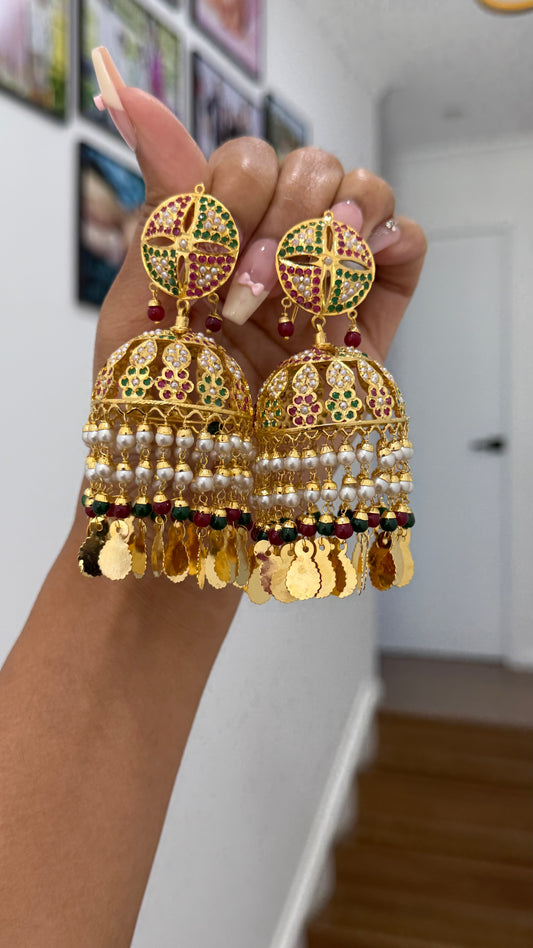 Real Jadau Gold Plated Jhumka