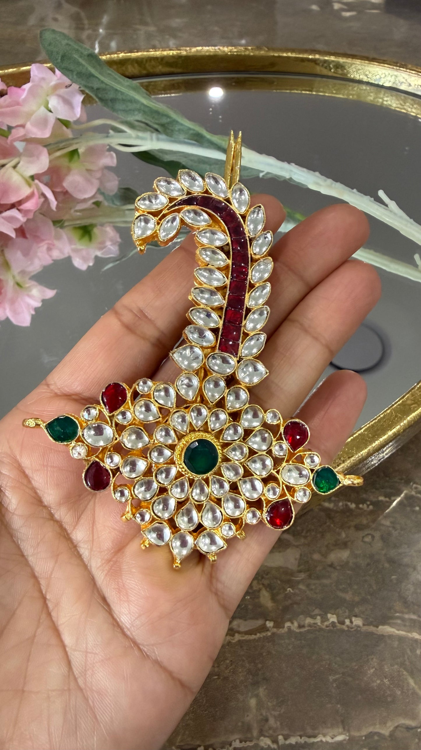 Handcrafted Wedding Kalgi Pachi – Groom/Men Turban Accessory | Gold-Plated | Mehar Punjab Designs