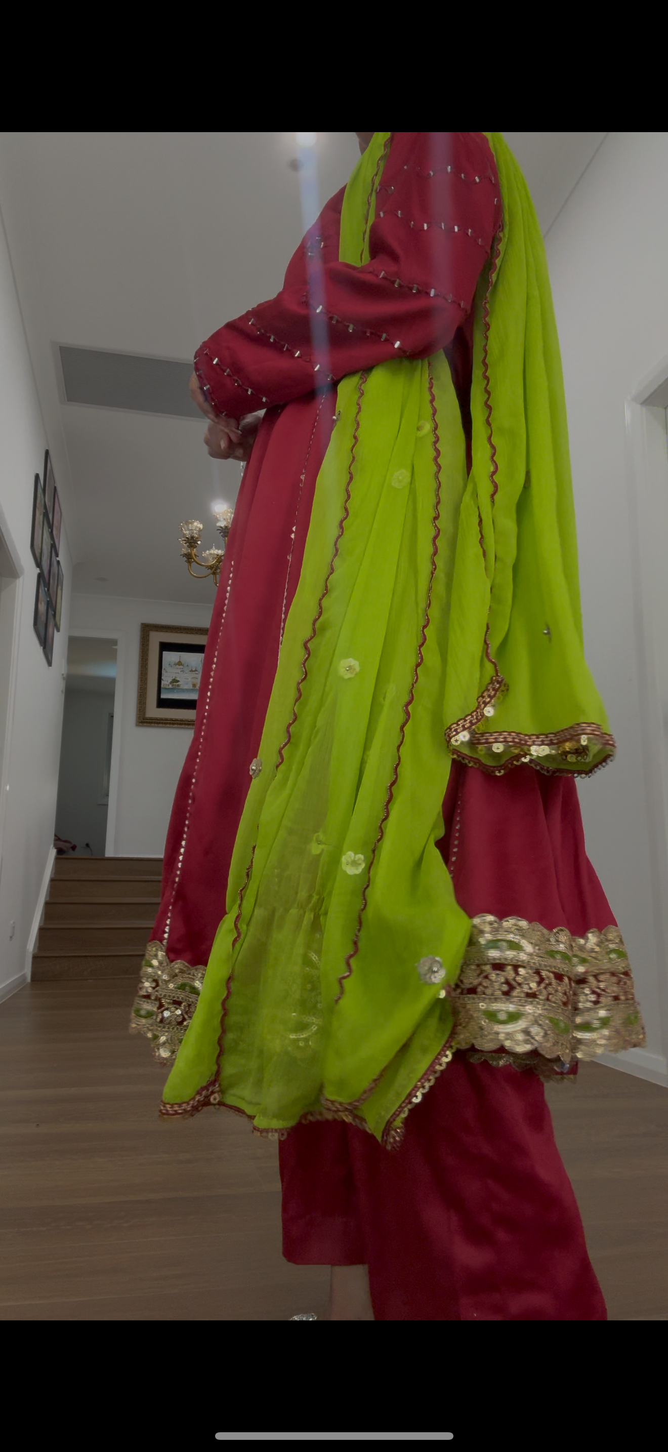 Anarkali with palazo and dupatta