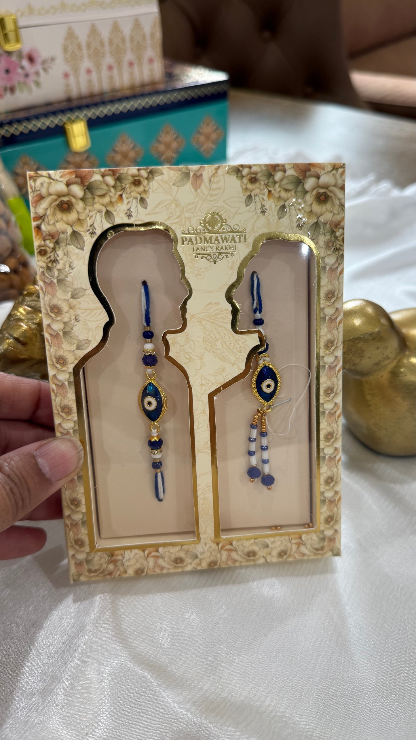 Premium  Rakhi for Brother and Bhabi combo