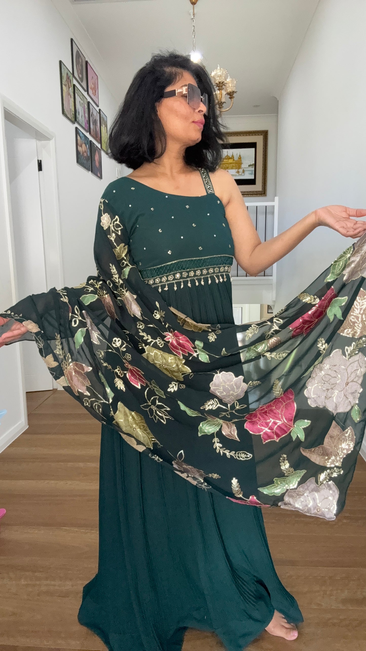 One-Shoulder Anarkali/Gown Style outfit