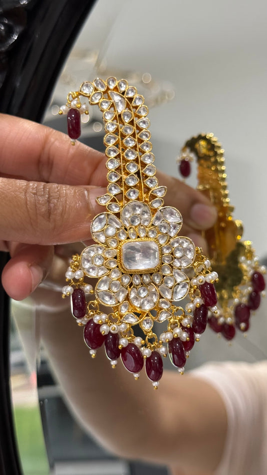 Handcrafted Wedding Kalgi Pachi – Groom/Men Turban Accessory | Gold-Plated | Mehar Punjab Designs