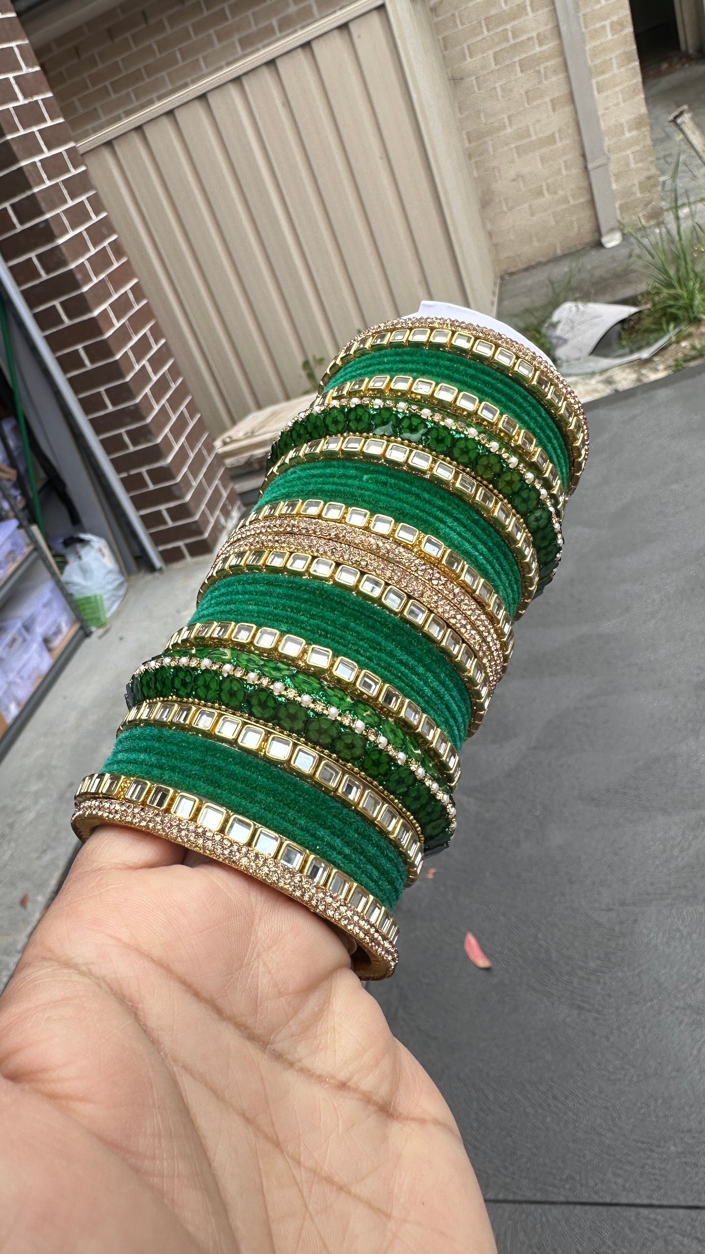 green Bangles metal bangles