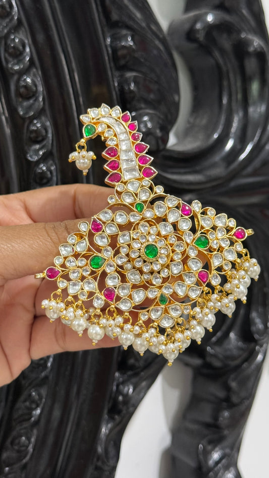 Handcrafted Wedding Kalgi Pachi – Groom/Men Turban Accessory | Gold-Plated | Mehar Punjab Designs