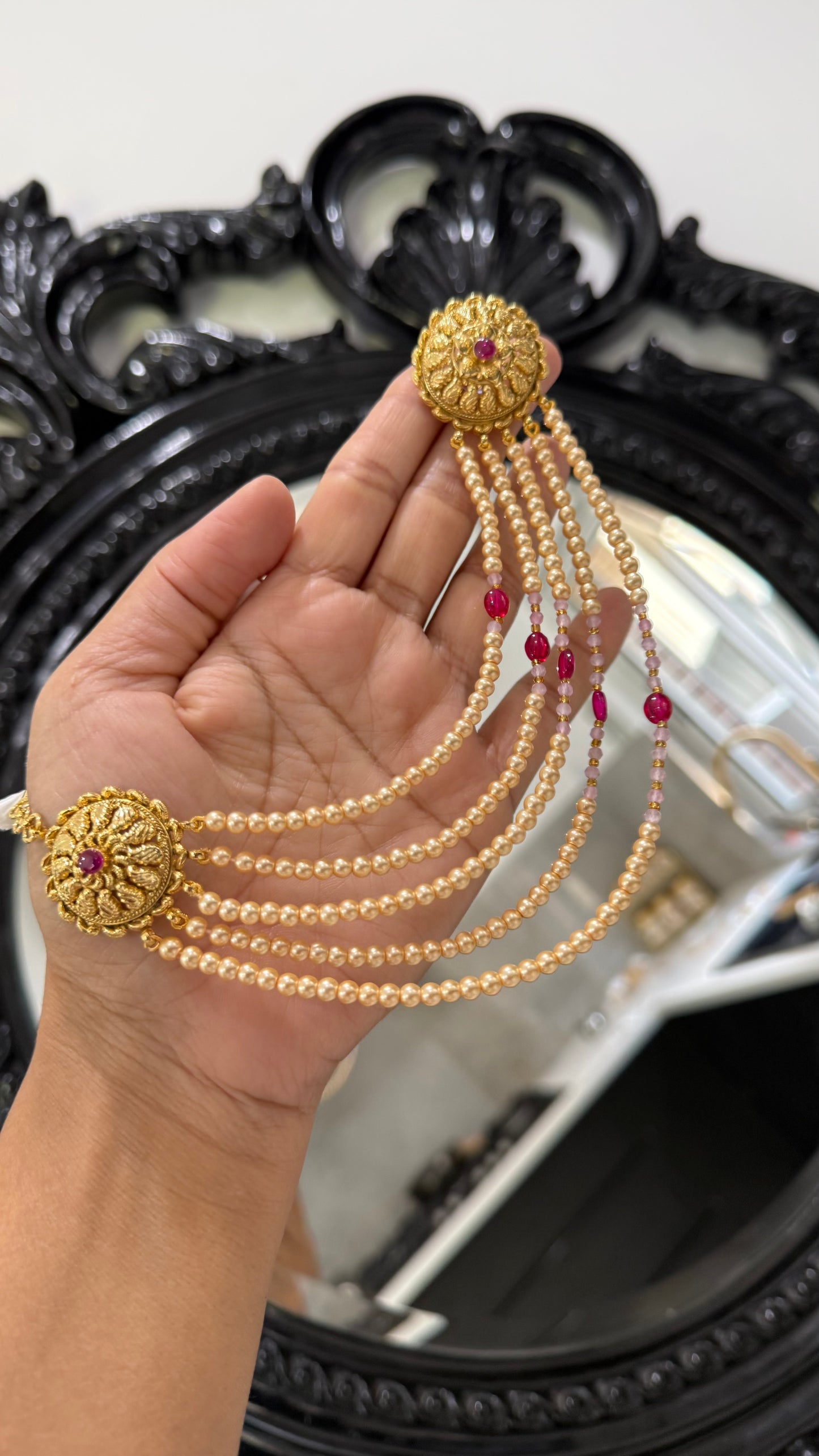 Gold plated studs with attached sahare  Sandookh collection