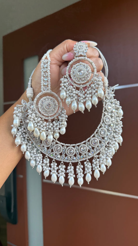 Polki Kundan Necklace silver white