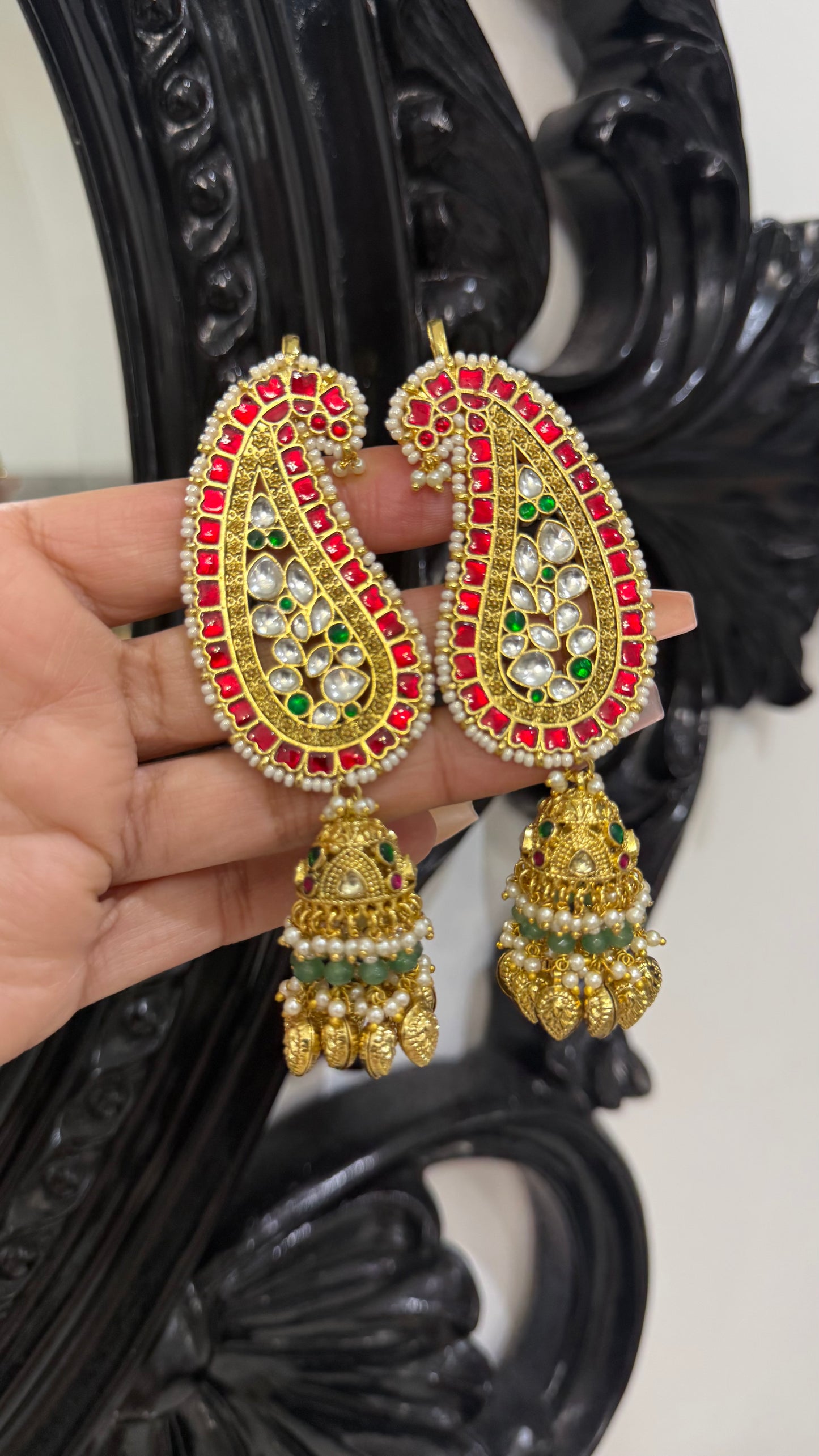 Premium Pachi Kundan Ear Cuffs & Earrings