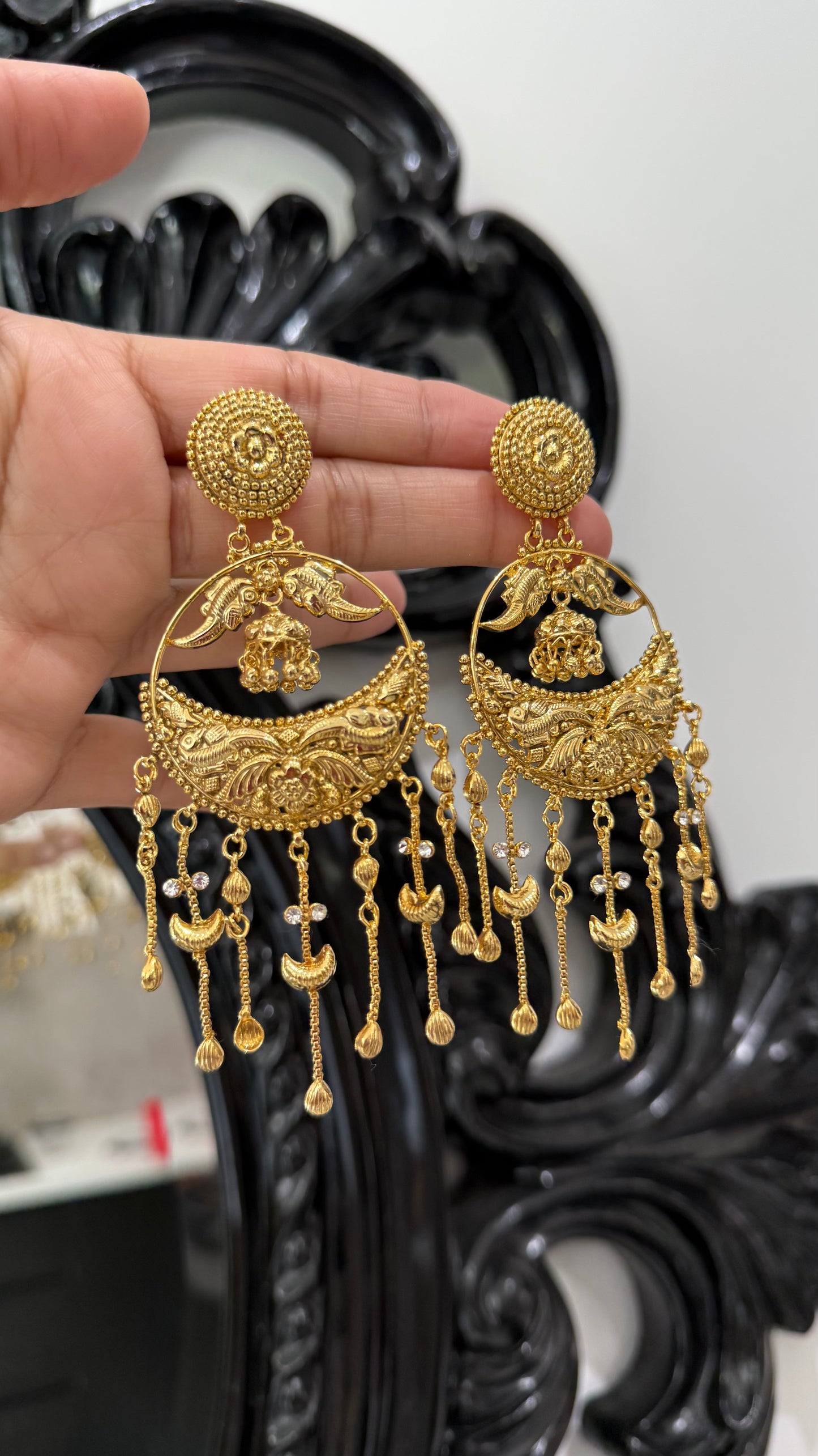 Gold plated earrings inspired from real gold design Sandookh Collection