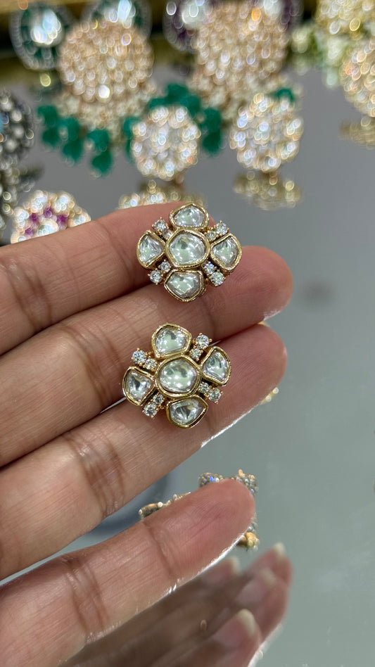 Gold plated stud earrings