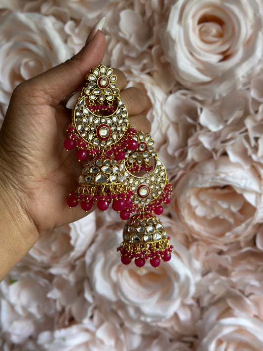 Chaandbali jhumka style earrings