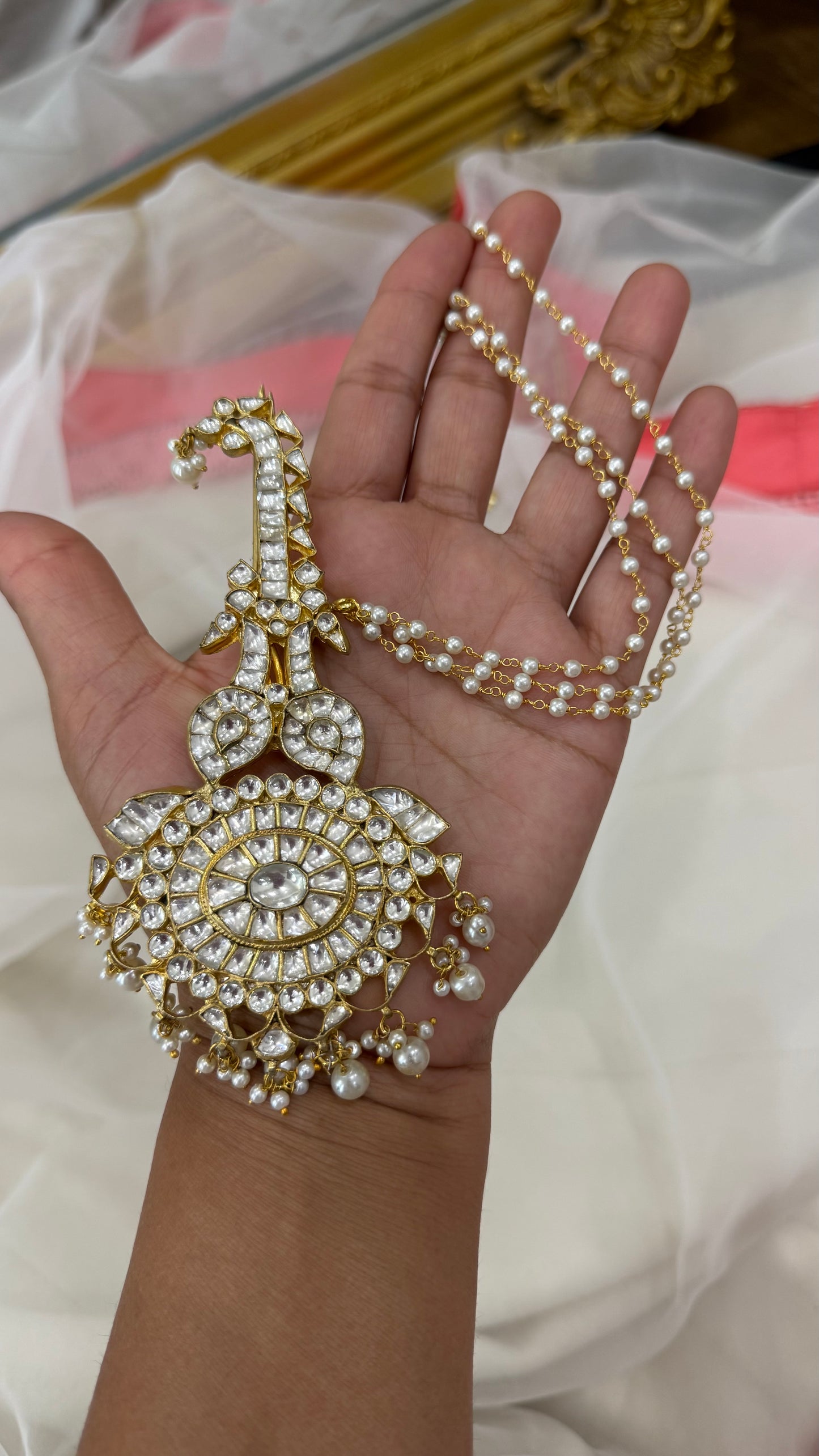 Handcrafted Wedding Kalgi Pachi – Groom/Men Turban Accessory | Gold-Plated | Mehar Punjab Designs