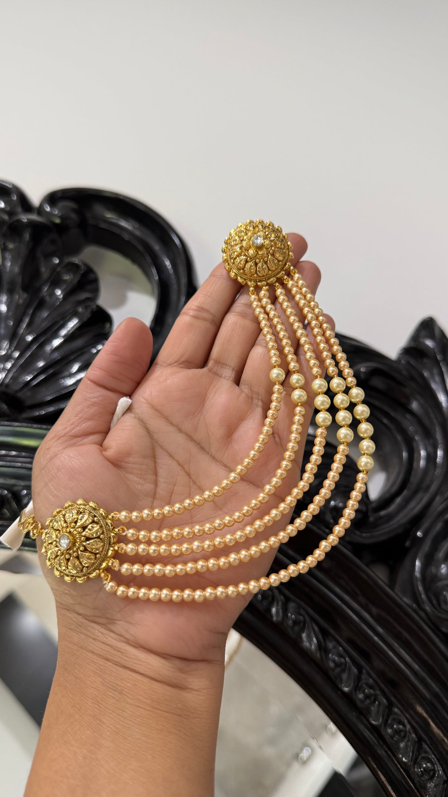 Gold plated studs with attached sahare  Sandookh collection