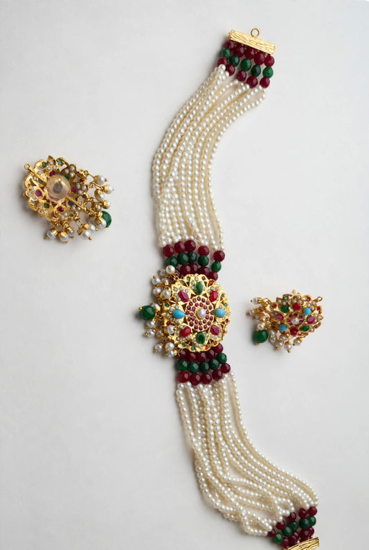 Real jadau gold plated necklace