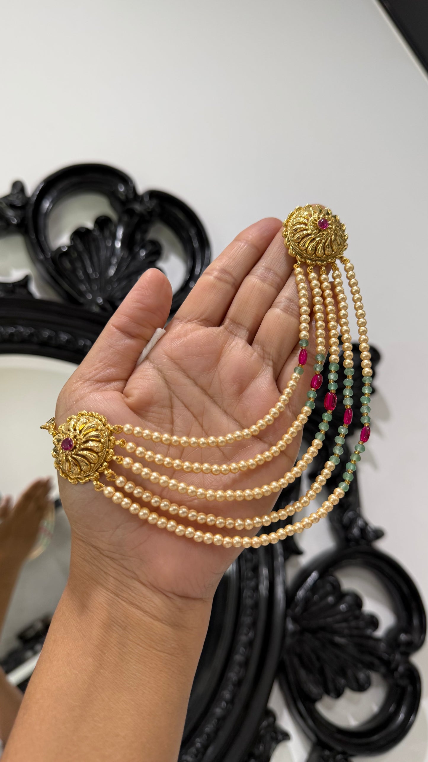 Gold plated studs with attached sahare  Sandookh collection