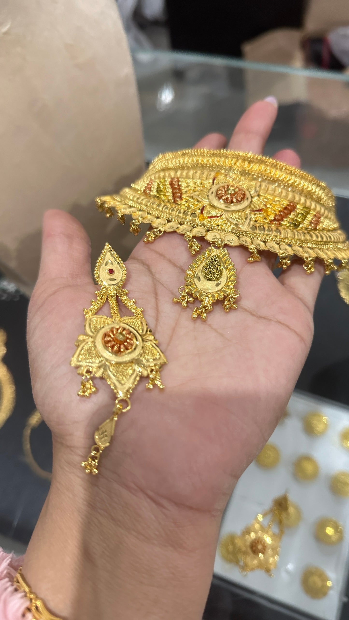 Gold plated choker set Sandookh collection bridal