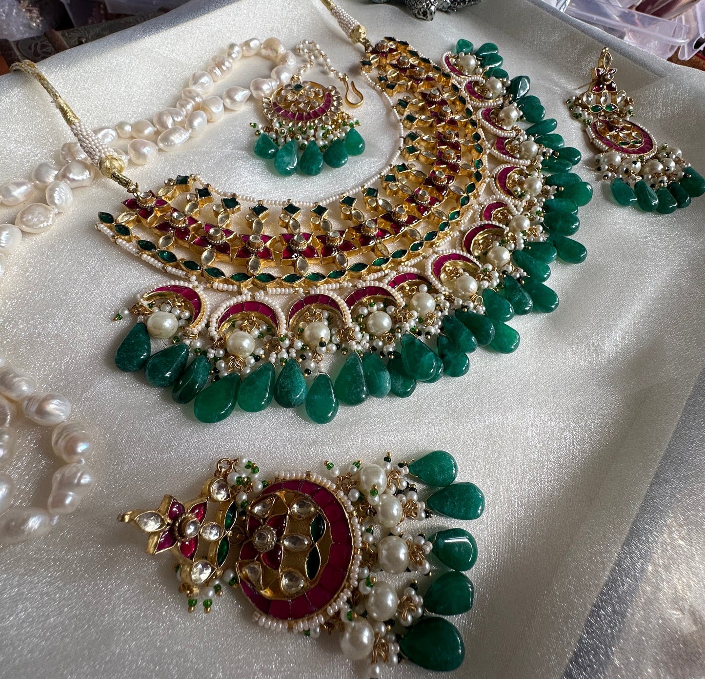 Pachi kundan bridal necklace