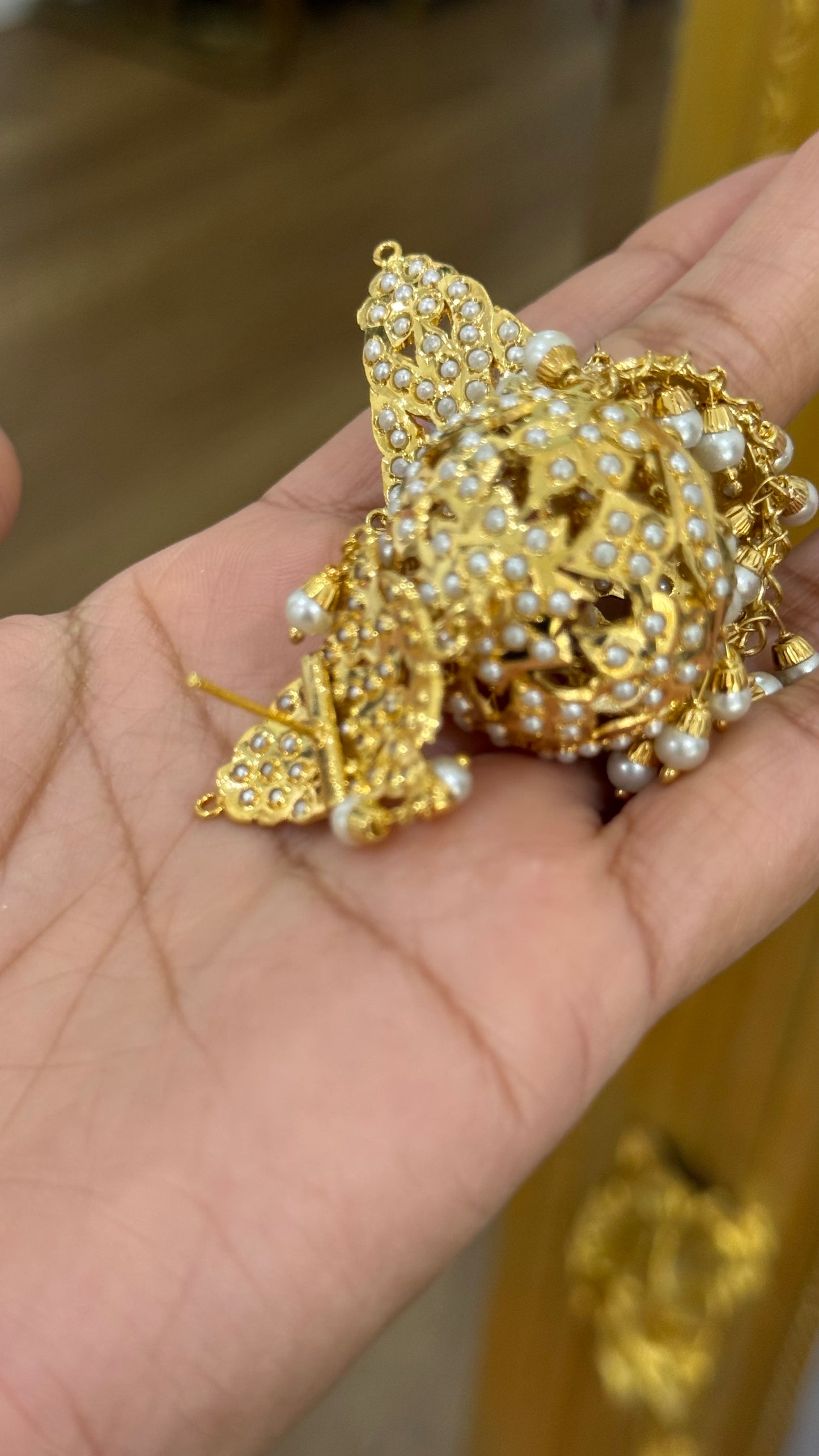 Real Jadau Gold Plated Jhumka