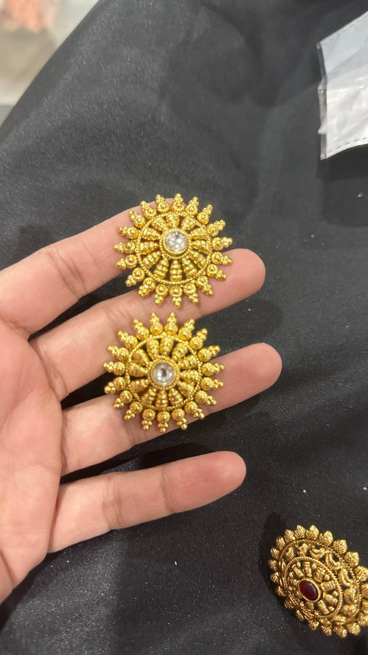 gold look studs