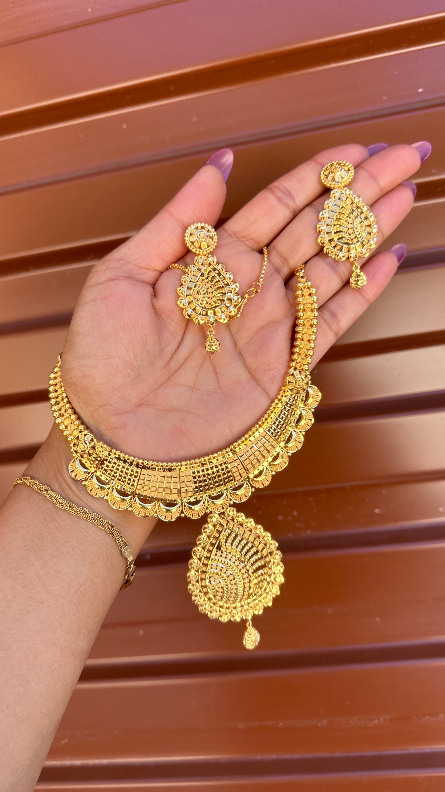 Gold plated necklace set Sandookh collection