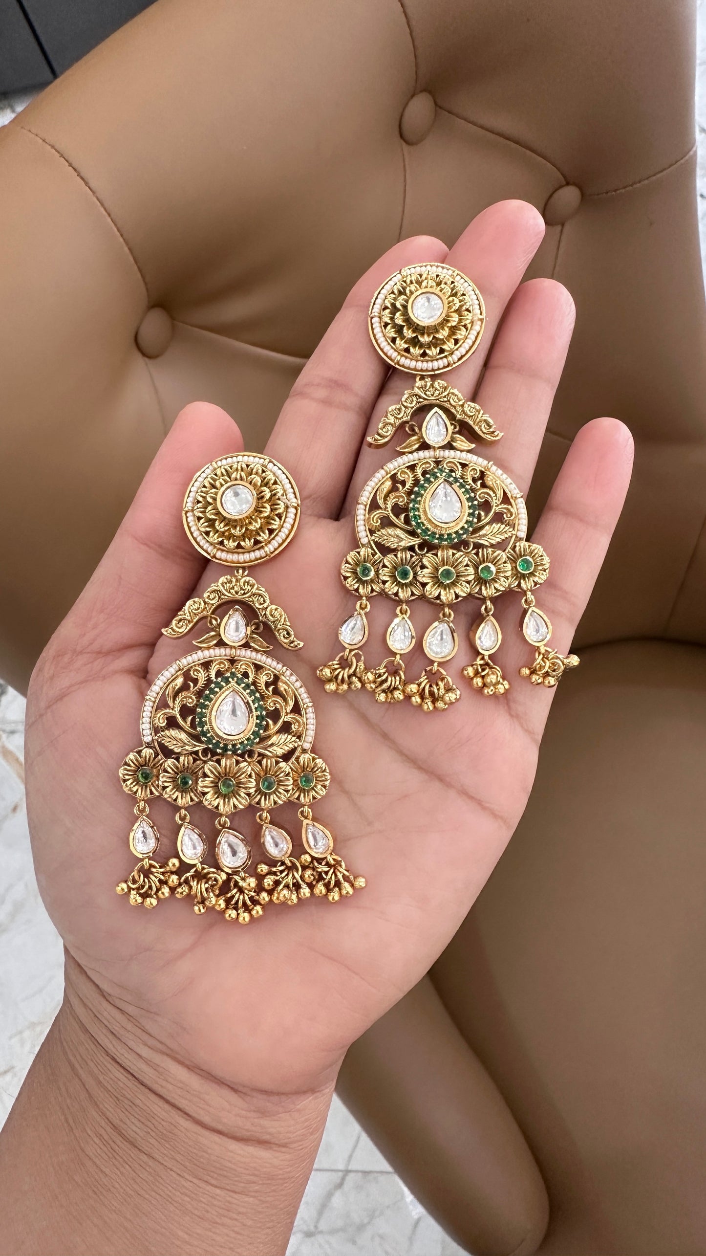 Antique gold look earrings Sandookh collection