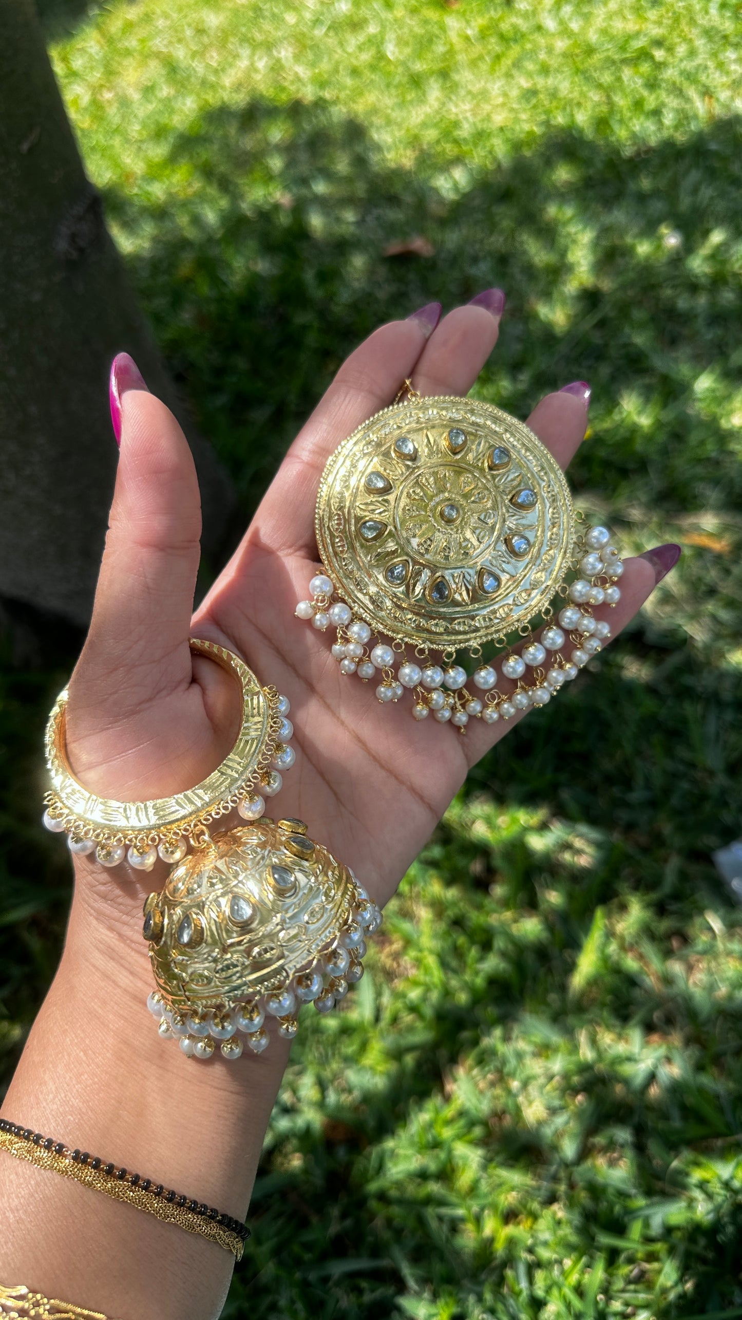 Pippal patti oversized tikka jhumka walia