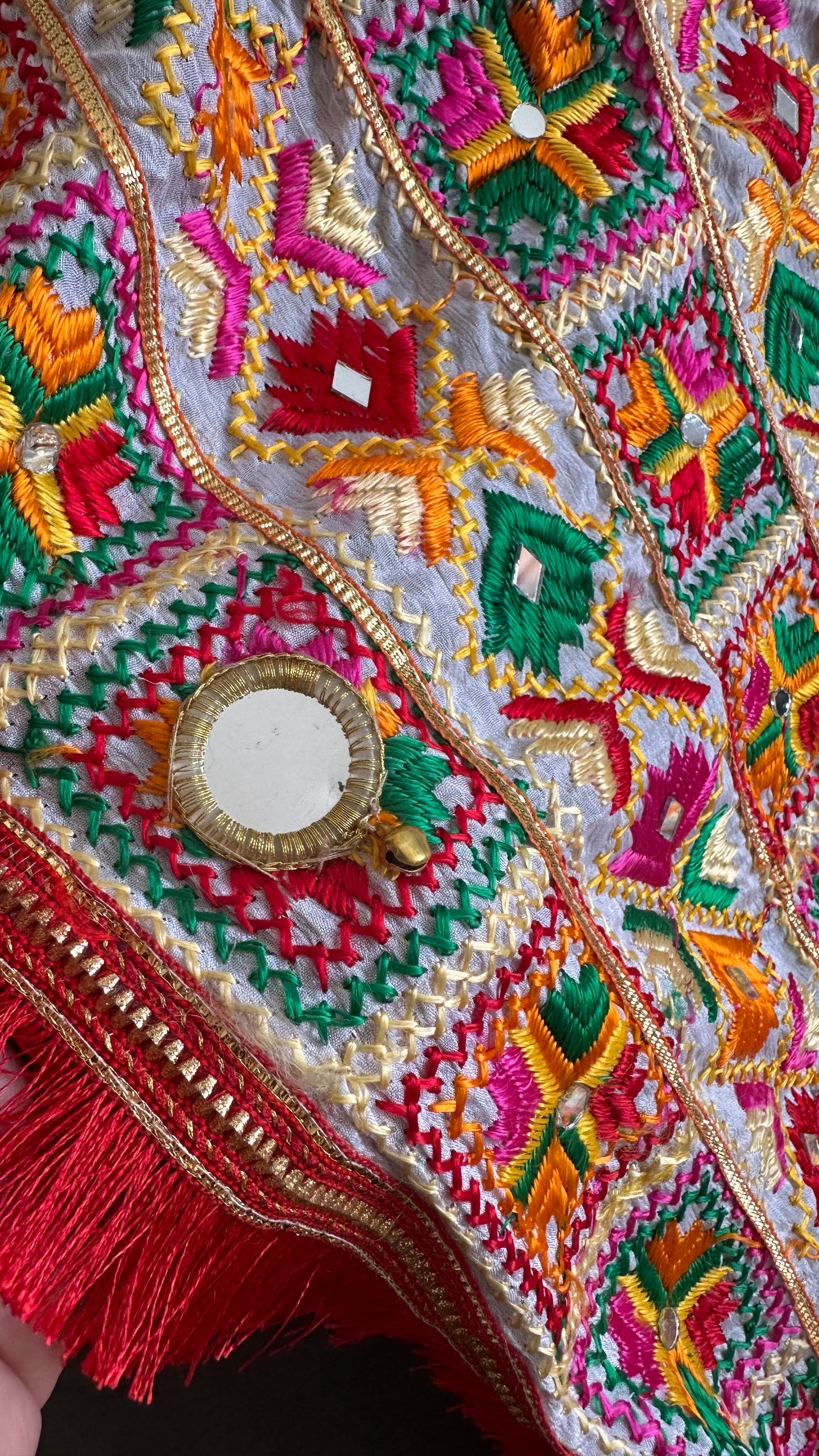 Phulkari Dupatta ghungru attached to few mirrors