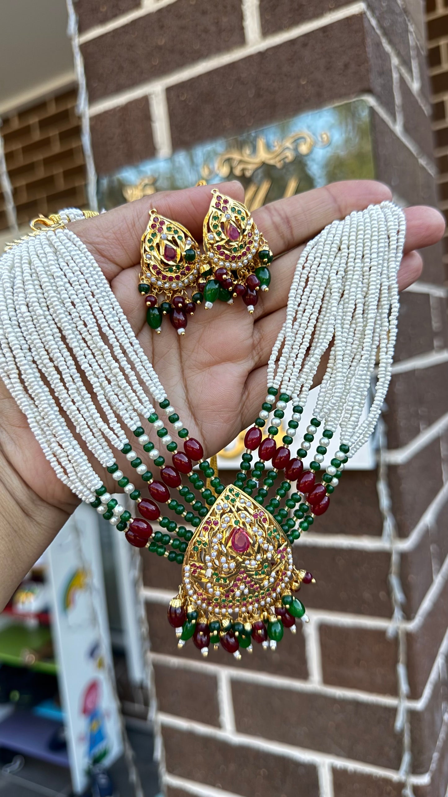 Real jadau gold plated necklace