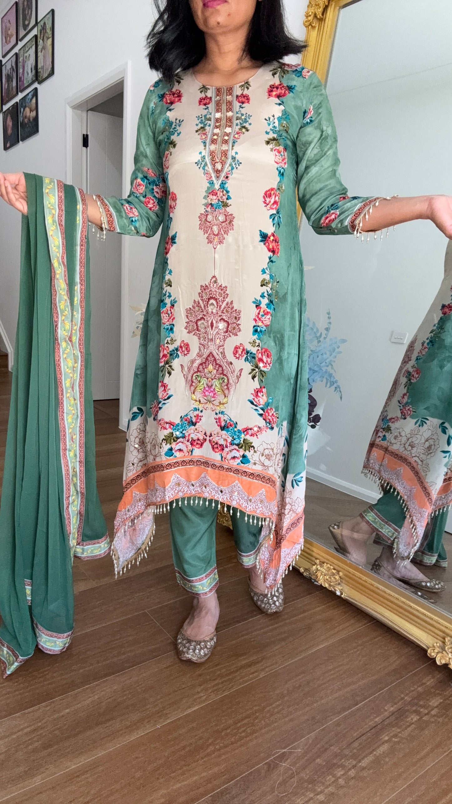 summer wear suit with palazo and dupatta