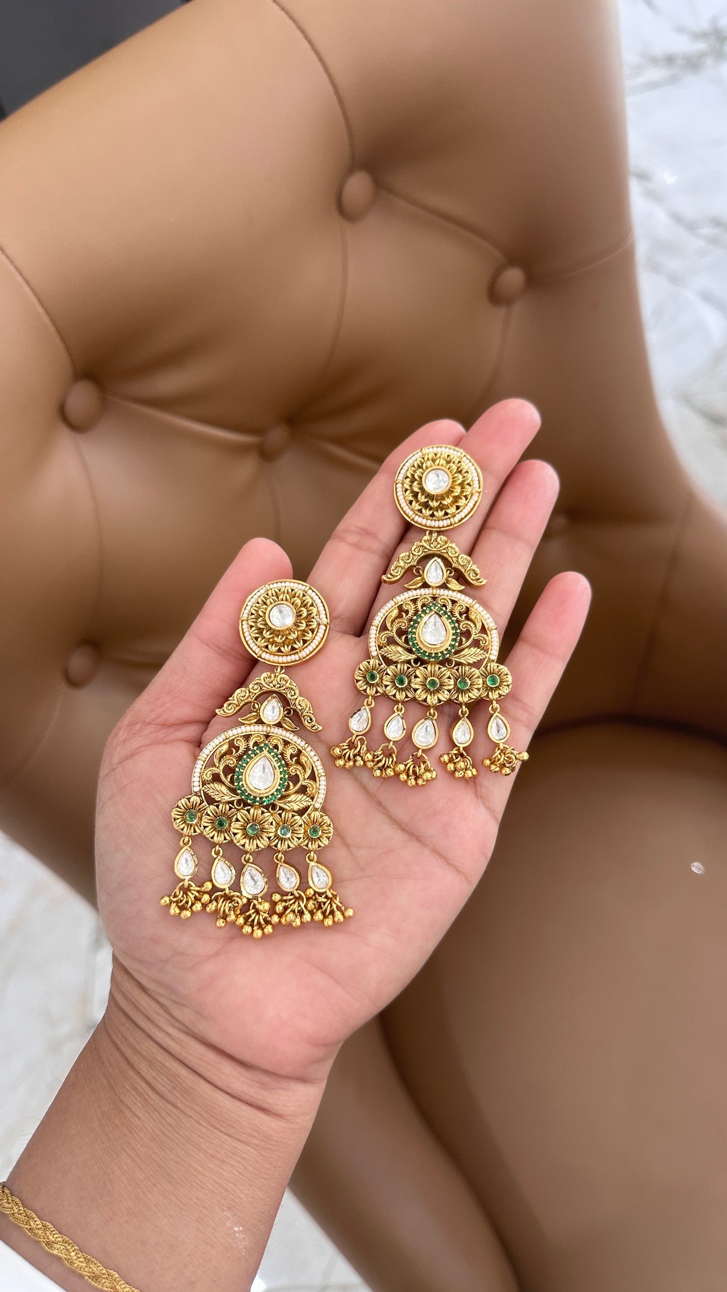 Antique gold look earrings Sandookh collection