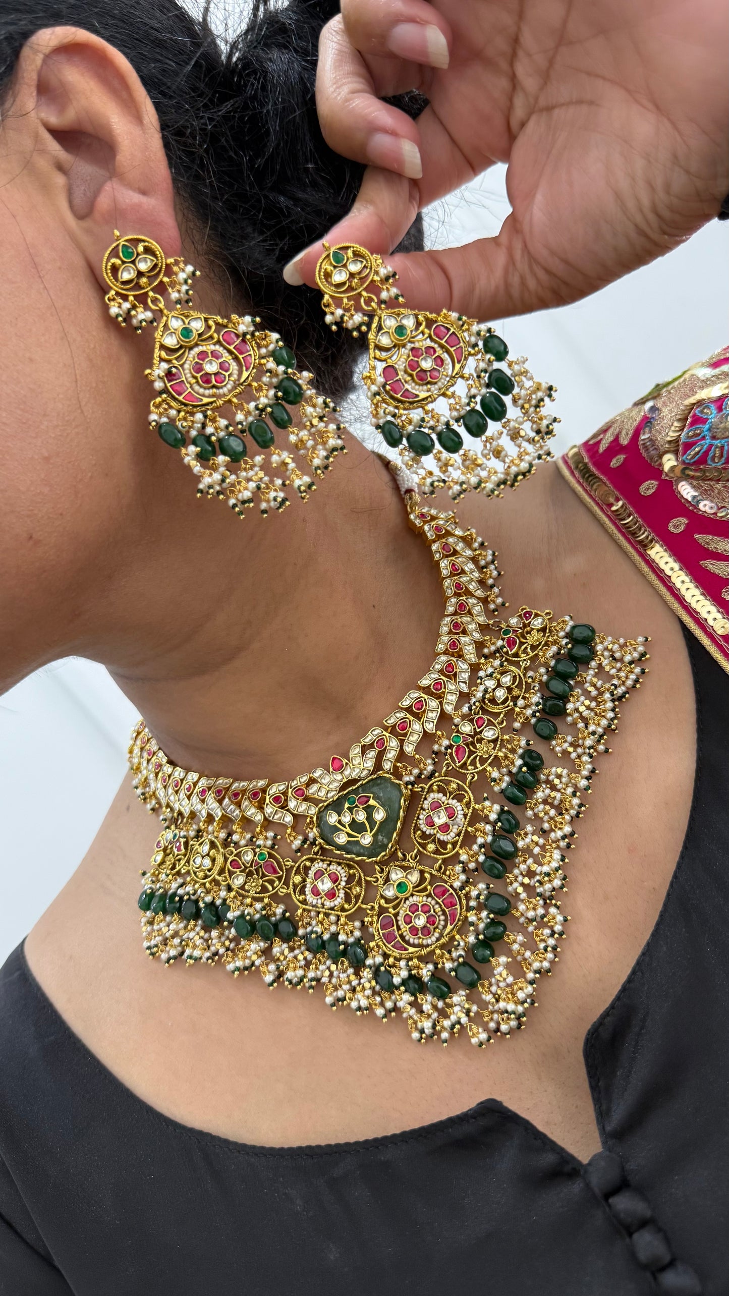 heritage jewellery gold plated necklace bridal sandookh collection