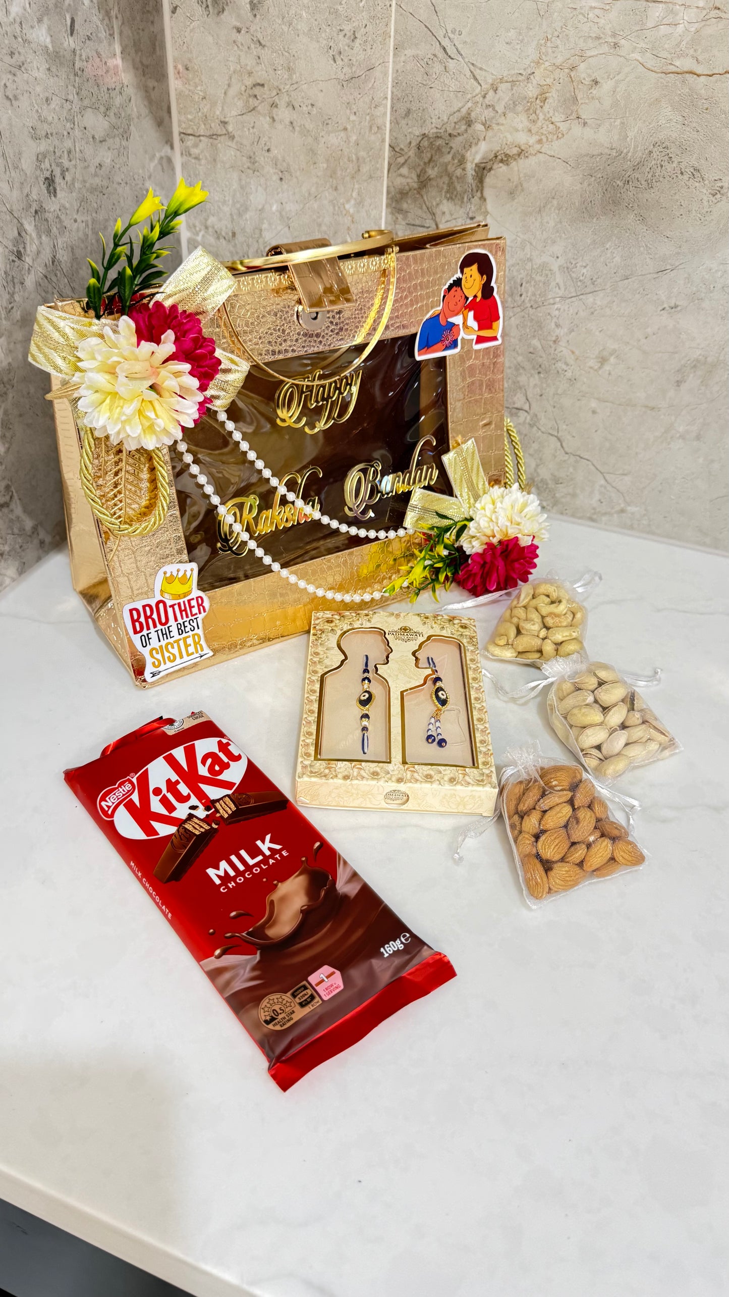 Premium Rakhi Gift Hamper Bhai bhabi combo