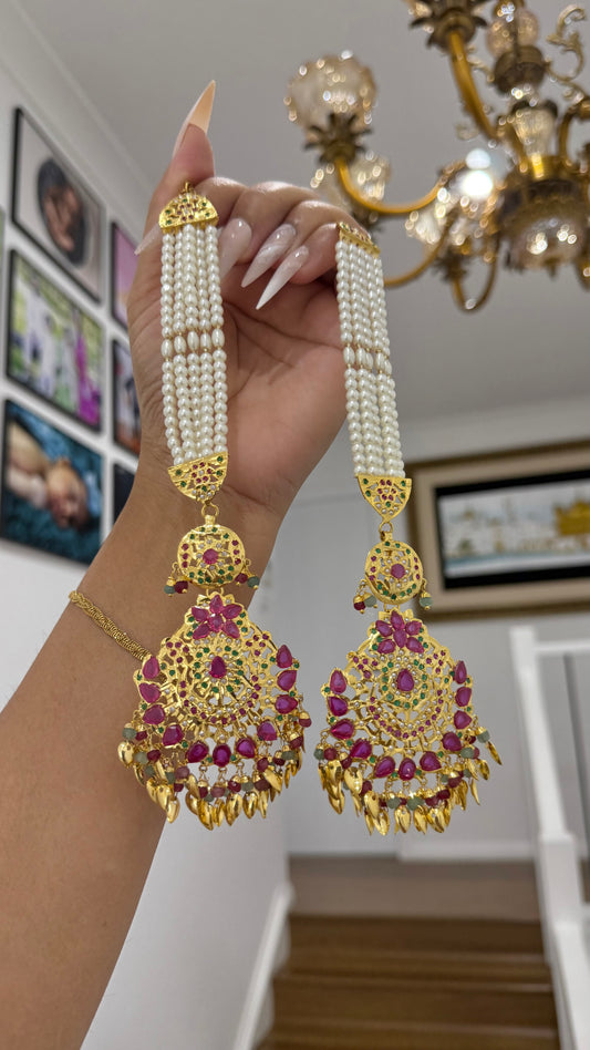 Real Jadau Gold Plated Earrings –  Real Gold Look