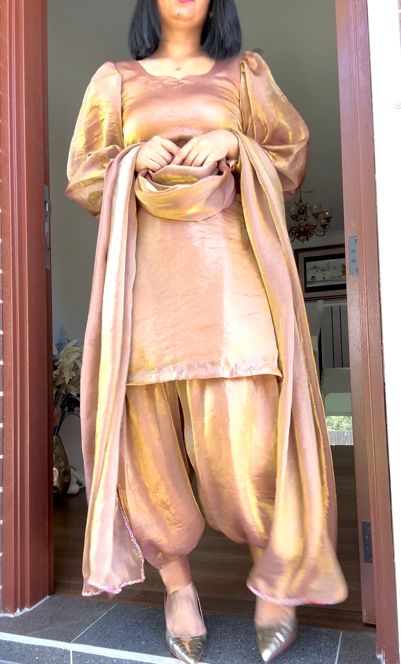 Salwar suit / Punjabi suit Bronzy golden