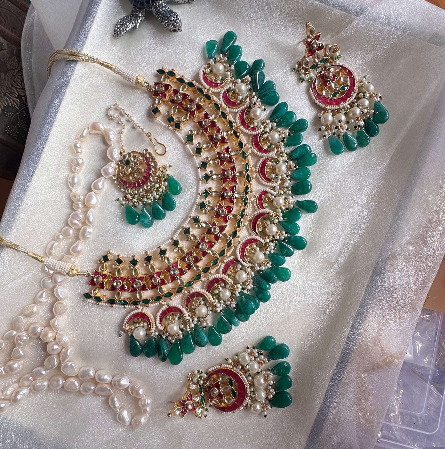 Pachi kundan bridal necklace